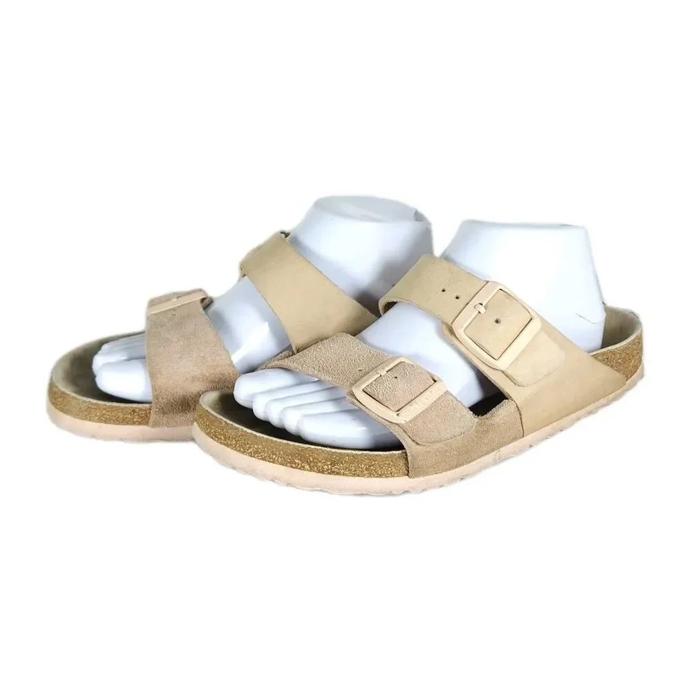BIRKENSTOCK Women's Arizona EU40 US9 Light Pink Suede Nubuck Slide Sandals